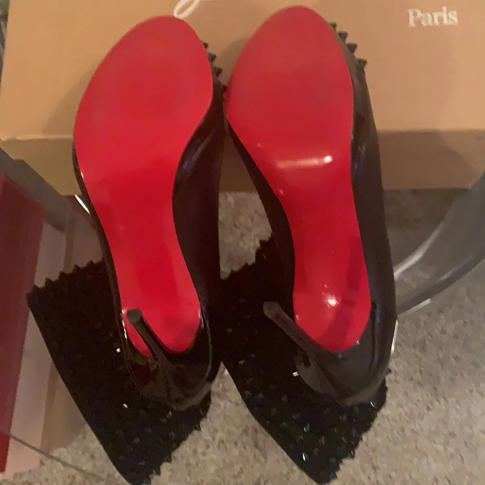 100% Authentic Black Studded Louboutin Ankle Boots - Picture 6 of 7